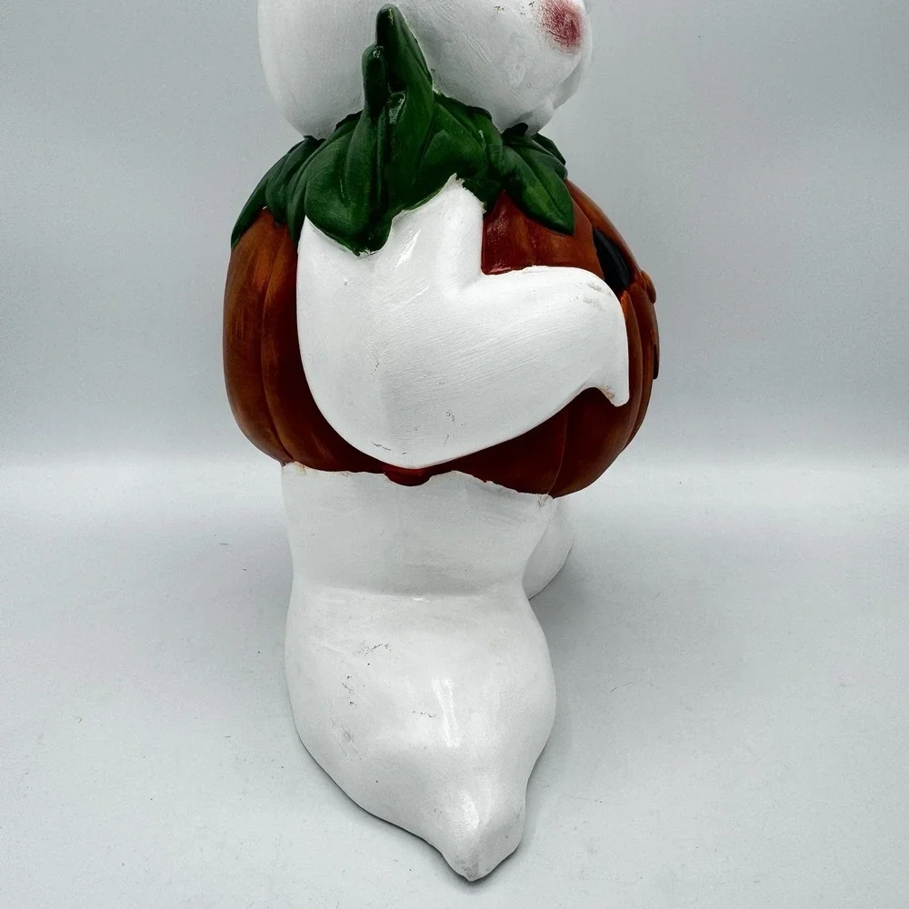 Vintage Ceramic Mold Halloween Ghost Costume Pumpkin Hand Painted 11.5